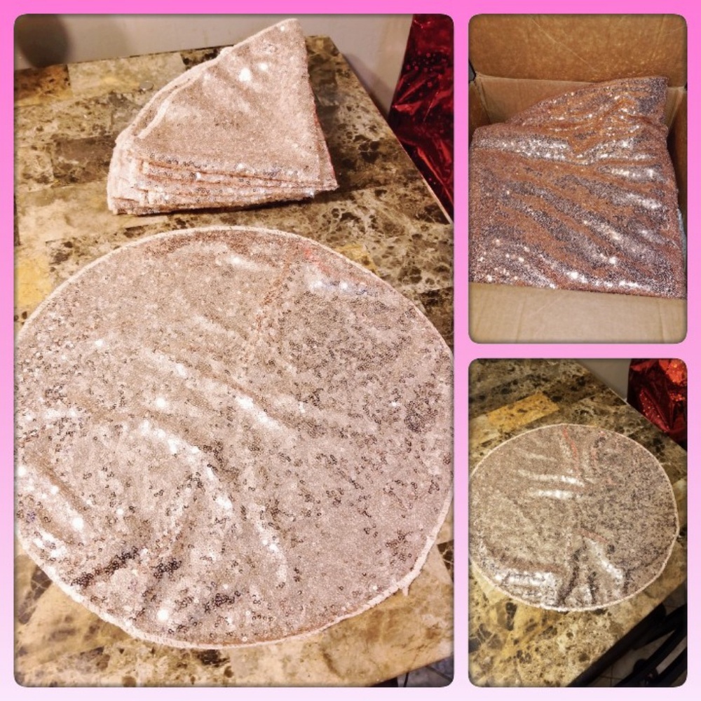 Sparkly Rose Gold Table Cloth